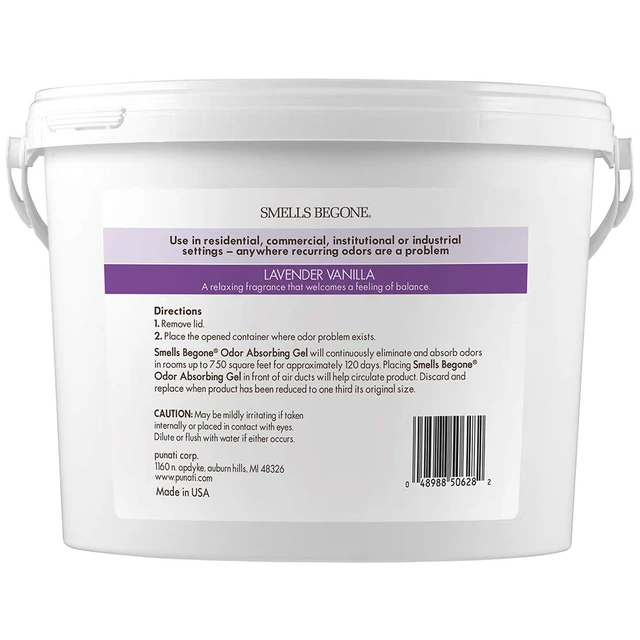 Alt view image 2 of 7 - 1-Gallon Gel Odor Eliminator High-Capacity, Long-Lasting Absorber for Large Basements, Garages, Workshops & Commercial Areas Remove Tough Odors with Essential Oils (Lavender Vanilla)