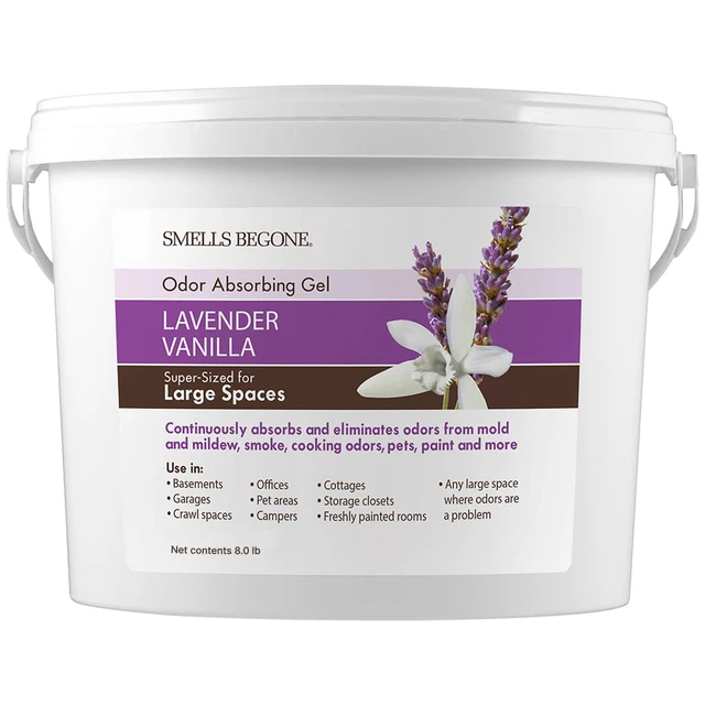 Main image of 1-Gallon Gel Odor Eliminator High-Capacity, Long-Lasting Absorber for Large Basements, Garages, Workshops & Commercial Areas Remove Tough Odors with Essential Oils (Lavender Vanilla)
