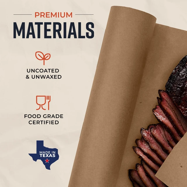 Alt view image 2 of 7 - 24 Inch x 175 Feet, Brown Butcher Paper Roll, Unbleached, Uncoated, Unwaxed, Food-Grade, Wide Kraft Paper for BBQ, Smoking, Grilling, Wrapping Meat, Table Covering - USA Made