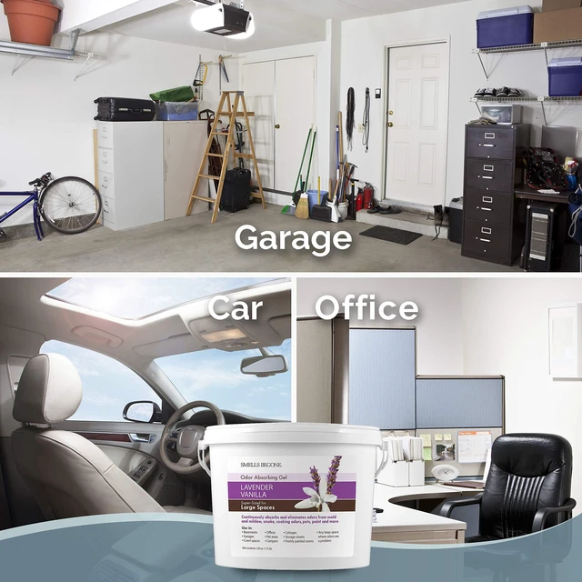 Alt view image 4 of 7 - 1-Gallon Gel Odor Eliminator High-Capacity, Long-Lasting Absorber for Large Basements, Garages, Workshops & Commercial Areas Remove Tough Odors with Essential Oils (Lavender Vanilla)
