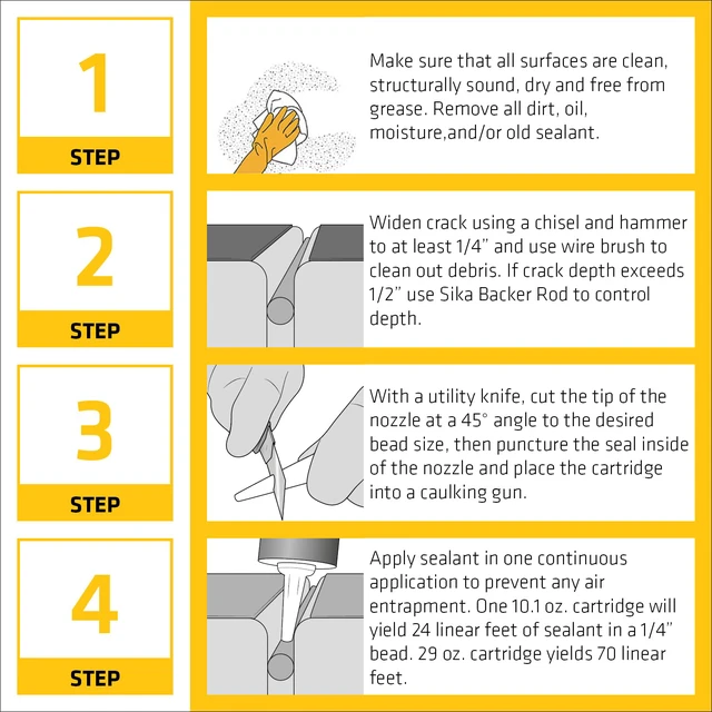 Alt view image 4 of 7 - flex Self Leveling Polyurethane Sealant, Gray | Accelerated Curing | For Concrete Joints | Horizontal Application | 10.1 fl oz (4-Pack)