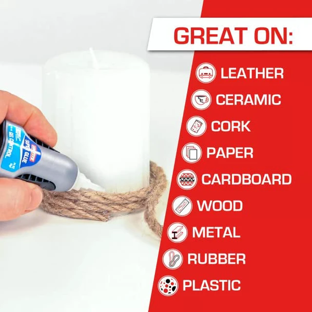 Alt view image 4 of 7 - Super Glue Gel Control, Clear, 0.14 fl oz Bottle, 6 Pack - Superglue for Plastic, Wood, Metal, Crafts & Repair, Cyanoacrylate Adhesive Instant Glue, Quick Dry