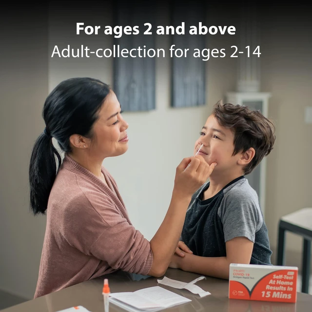 Alt view image 4 of 7 - COVID-19 Antigen Rapid Home Test, 5 Tests, FDA Authorized OTC at-Home Self Covid Test, Results in 15 Minutes with Non-invasive Nasal Swab, for ages 2 and up, easy to use