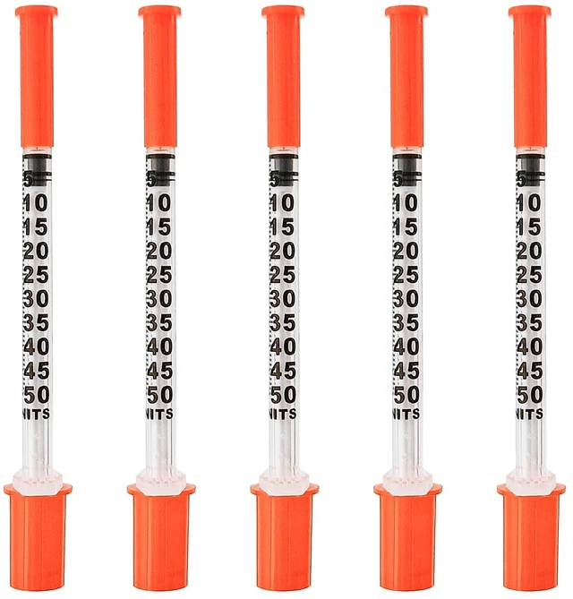 Main image of U-100 0.5cc/ml Syringes 31G 5/16 inch(8mm) needles Individual Pack of 36