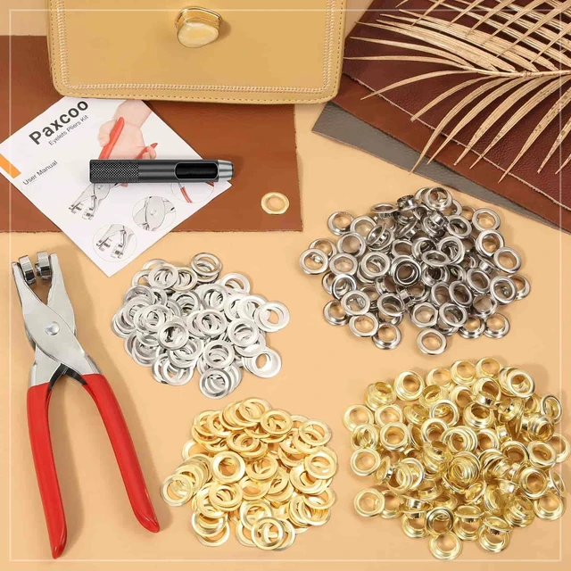 Alt view image 5 of 7 - 643Pcs Grommet Tool Kit 1/2 Inch(Inside Hole Size) Eyelet Kit with 320Pcs Eyelets Grommets, 320Pcs Washers, and Grommet Eyelet Pliers for Leather/Belt/Shoes/Crafts