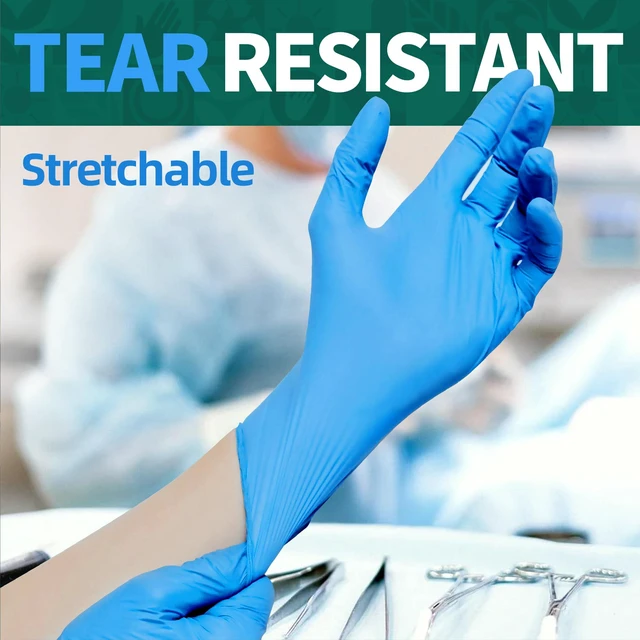 Alt view image 6 of 7 - Vinyl Medical Exam Gloves, Latex & Powder-Free Disposable, Blue VINYL+ Powder-Free Latex-Free Medical Grade Cooking Cleaning Food Prep Examination Blue 100 & 1000 Ct