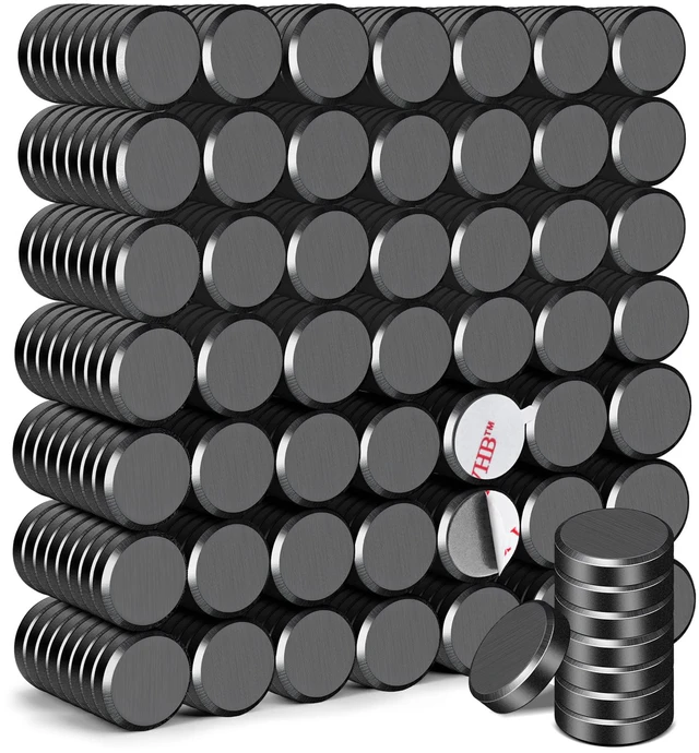 Main image of Strong Adhesive Magnets,400pcs 0.6x0.12in Fridge Refrigerator Magnet Small Round Black Ceramic Button Neodymium Magnets, Heavy Duty,for Whiteboard,Crafts,Office, Scientific,Refrigerator,Fridge