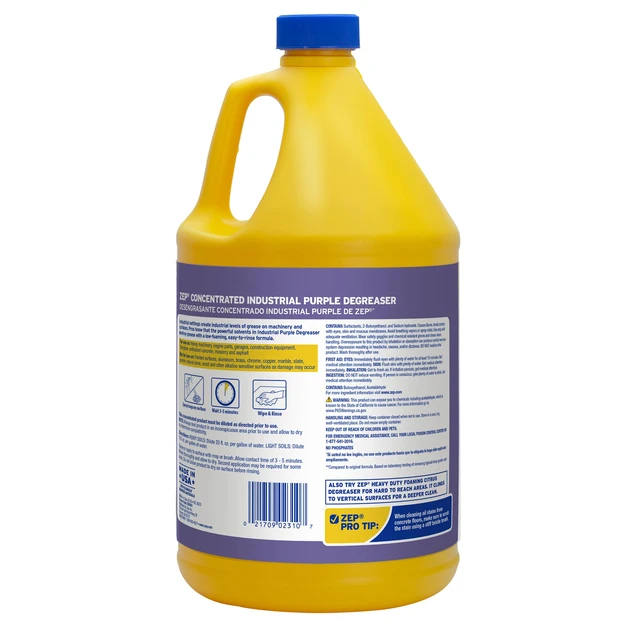 Alt view image 3 of 7 - Industrial Purple Cleaner and Degreaser Concentrate - 1 Gallon (Case of 4) ZU0856128 - Easy to Rinse Formula