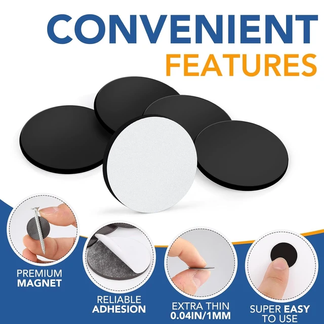 Alt view image 3 of 6 - Magnets with Adhesive Backing, 160P Flexible Fridge Magnetic Dots 0.8 x 0.04 Classroom Must Have Round Magnetic Tape Flexible Sheets for Crafts Whiteboard Refrigerator Easy Peel and Stick