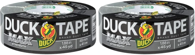 Main image of Brand Max Strength Duct Tape - 2 Rolls - Heavy Duty Hold - 1.88 Inch x 45 Yards Each - Silver (240201)