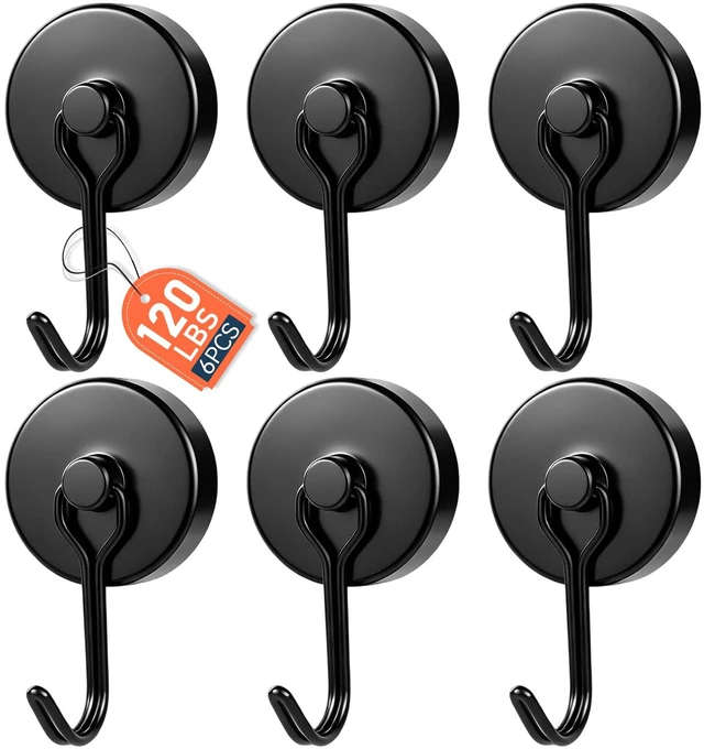 Main image of Magnetic Hooks, 120lbs Magnet Hook 2026 Cruise Essentials Heavy Duty Strong Magnets Refrigerator Fridge Hanging for Classroom Beach Vacation Kitchen Grills Home