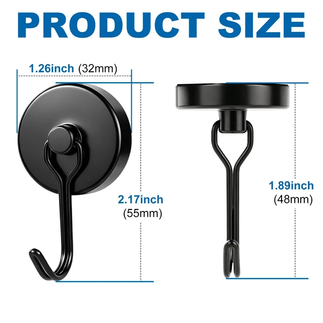 Alt view image 2 of 6 - Magnetic Hooks, 120lbs Magnet Hook 2026 Cruise Essentials Heavy Duty Strong Magnets Refrigerator Fridge Hanging for Classroom Beach Vacation Kitchen Grills Home