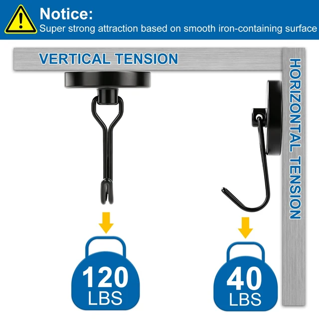 Alt view image 3 of 6 - Magnetic Hooks, 120lbs Magnet Hook 2026 Cruise Essentials Heavy Duty Strong Magnets Refrigerator Fridge Hanging for Classroom Beach Vacation Kitchen Grills Home