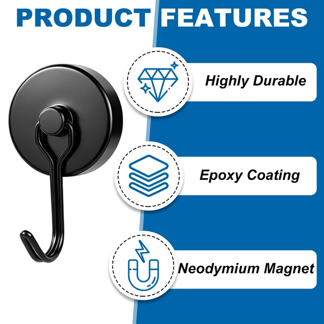 Alt view image 4 of 6 - Magnetic Hooks, 120lbs Magnet Hook 2026 Cruise Essentials Heavy Duty Strong Magnets Refrigerator Fridge Hanging for Classroom Beach Vacation Kitchen Grills Home