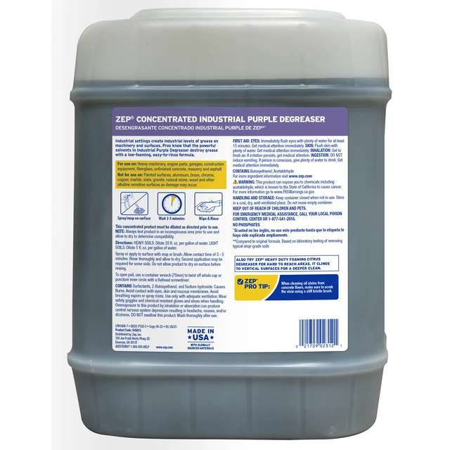 Alt view image 2 of 7 - Industrial Purple Cleaner and Degreaser Concentrate - 5 Gallon (Case of 1) R45815- Easy to Rinse Formula