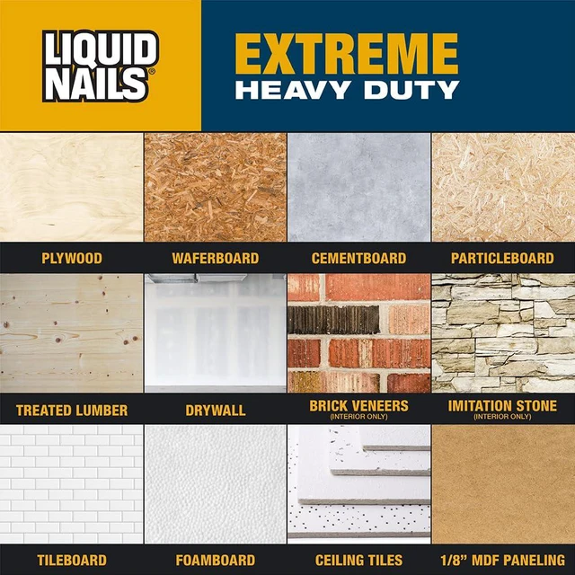 Alt view image 5 of 7 - 28 oz Extreme Heavy Duty Construction Adhesive All-Weather Waterproof Glue Bonds Wood, Drywall, Subfloor & Panel, 2X Stronger
