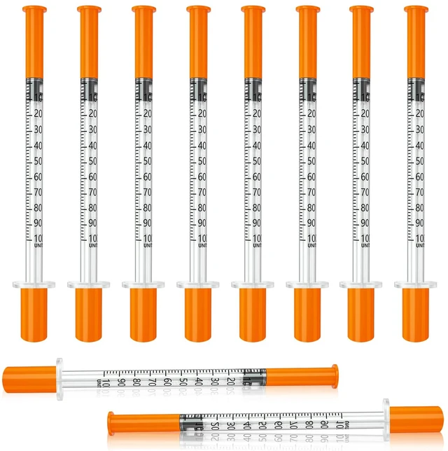 Main image of U-100 Syringes, 1ml syringe, 31g 5/16 1cc syringe with needle, lab syringes, Pack of 100