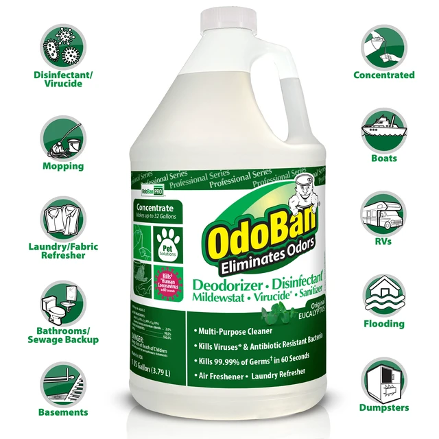 Alt view image 2 of 5 - Professional Disinfectant and Odor Eliminator Concentrate, Made in the USA, Original Eucalyptus and Lavender Scents, 2-Pack, 1 Gallon Each
