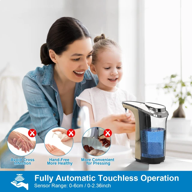 Alt view image 2 of 7 - Automatic Soap Dispenser, 17oz Touchless Liquid Dish Soap Dispenser Kitchen 17OZ Large Capacity, Infrared Sensor, 5 Adjustable Soap Levels, Hand Dispenser for Bathroom Kitchen Sink, Battery Operated