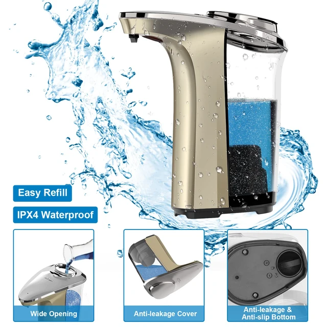 Alt view image 5 of 7 - Automatic Soap Dispenser, 17oz Touchless Liquid Dish Soap Dispenser Kitchen 17OZ Large Capacity, Infrared Sensor, 5 Adjustable Soap Levels, Hand Dispenser for Bathroom Kitchen Sink, Battery Operated