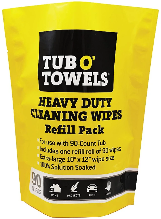 Main image of Heavy Duty Cleaning Wipes, Refill Pack for 90-Count Canister, 10" x 12"