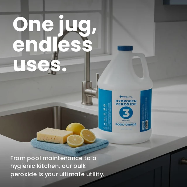 Alt view image 7 of 7 - 3% Food Grade Hydrogen Peroxide (1 Gallon) - No Added Stabilizers - Made in The USA derived from 35% Food Grade Hydrogen Peroxide