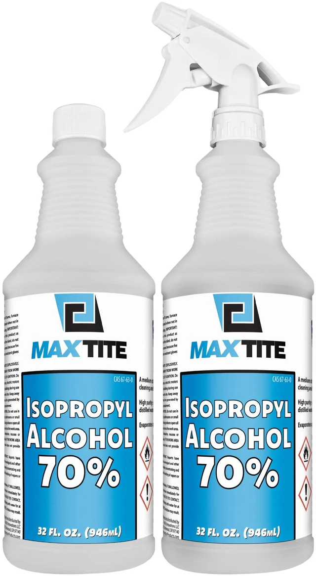 Main image of 70% Isopropyl Alcohol (Half-Gallon (2 Pack, 32 fl oz) - Includes Heavy-Duty Spray Nozzle - Made in USA