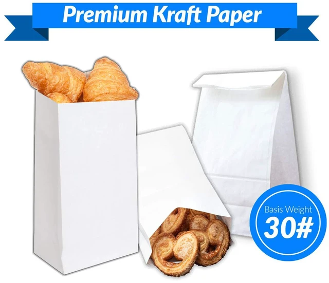 Alt view image 2 of 7 - White Paper Bags | 500 Count Paper Lunch Bags Ideal for Small Lunches and Crafts | Perfect for Sandwiches and Snacks