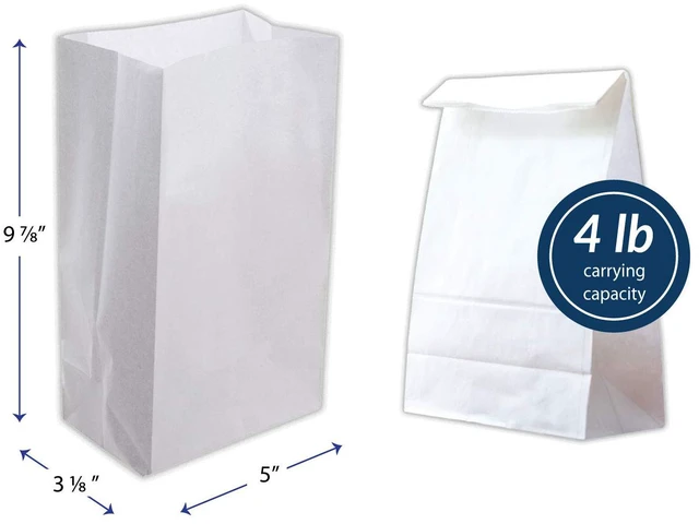 Alt view image 3 of 7 - White Paper Bags | 500 Count Paper Lunch Bags Ideal for Small Lunches and Crafts | Perfect for Sandwiches and Snacks