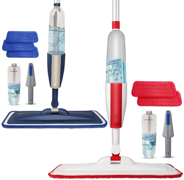Main image of Spray Mop for Floor Cleaning, 2 Pack with Refillable Bottles & Pads 14 oz refillable bottles, 6 pads included,wet/dry use on hardwood/tile/laminate floors, home or commercial cleaning