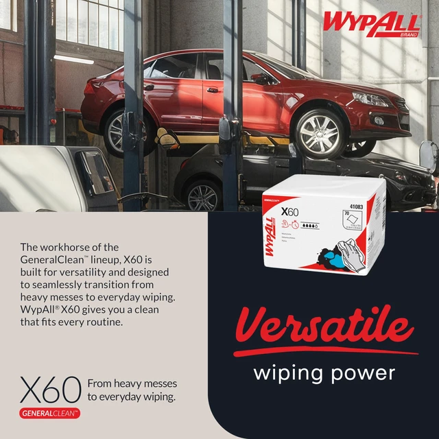Alt view image 5 of 7 - GeneralClean X60 Multi-Task Cleaning Cloths, 8 x 70 Towels (41083) Quarterfold, White Towels, Strong & Light-Weight for General Cleaning Tasks