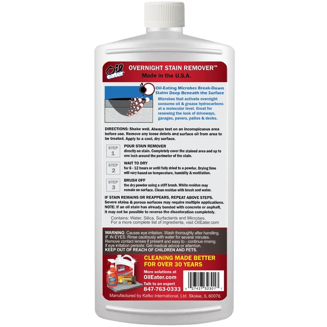 Alt view image 2 of 7 - Overnight Stain Remover for Cleaning Stains on Concrete, Driveway, Pavers & Garage Floors,White, AOD3232301