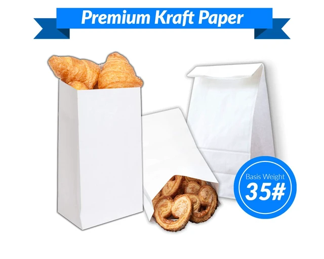 Alt view image 2 of 7 - White Paper Bags | 500 Count Paper Lunch Bags Ideal for Small Lunches and Crafts | Perfect for Sandwiches and Snacks | 6 lb Capacity