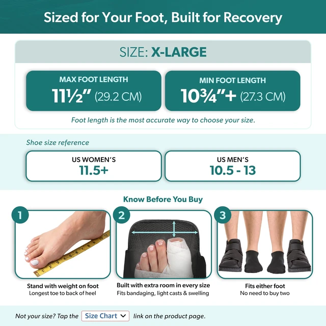 Alt view image 2 of 7 - Closed Toe Medical Walking Shoe - Lightweight Broken Toe Cast Boot, Fracture Foot Brace for Metatarsal Stress Fracture, Post-op Bunion, Hammertoe Surgery Recovery - For Men or Women (XL)