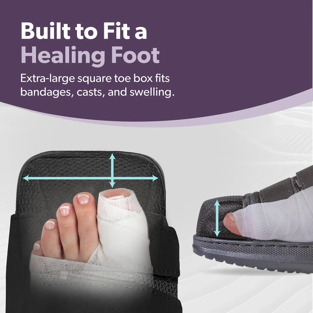 Alt view image 3 of 7 - Closed Toe Medical Walking Shoe - Kids Lightweight Broken Toe Cast Boot, Fractured Foot Brace for Metatarsal Stress Fracture, Post-op Bunion, Surgery Recovery for Boys and Girls (XS)