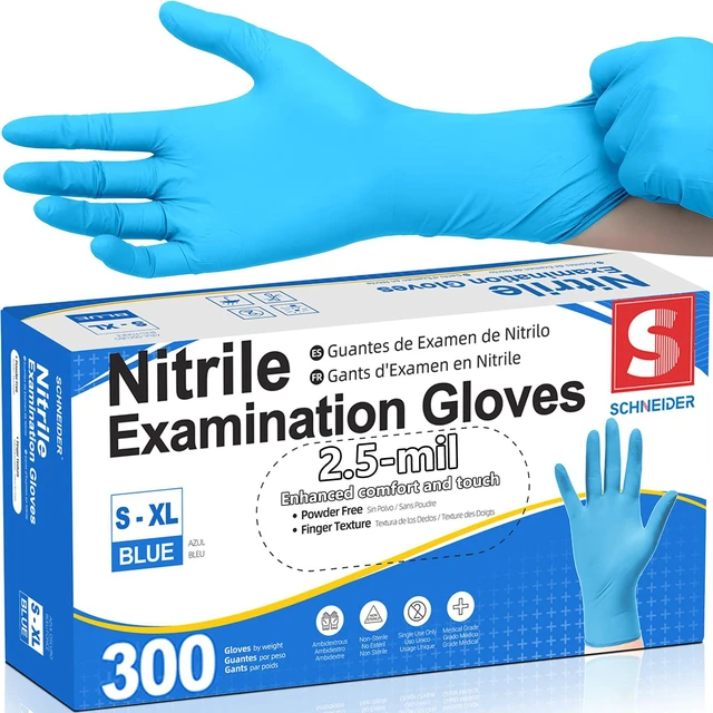 Main image of Medical Exam Glove, Gloves Disposable Latex Free, Powder Free 2.5-Mil, Blue Nitrile Gloves, Food Safe Gloves, Cooking Gloves, Cleaning Gloves