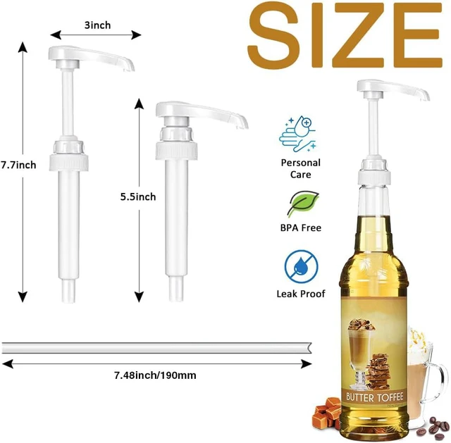 Alt view image 4 of 7 - 20 Pcs White Coffee Syrup Pump Compatible with 25.4Oz/750ml Bottles Syrup Dispenser Pumps, Great for Home & Coffee Bar, Drinking Mixes, Tea, Beverage, Cocktails, Syrup Bottles, Plus Spoons