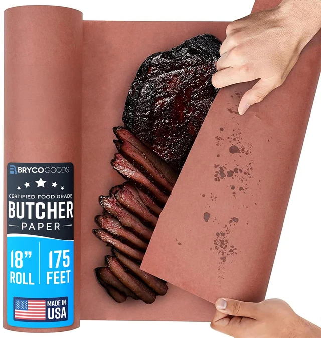 Main image of Pink Butcher Paper Roll for Smoker, 18" x 175', Made in USA Food-Grade, Unbleached, Uncoated & Unwaxed Peach Paper for BBQ, Grilling, Smoking Meat & Fish