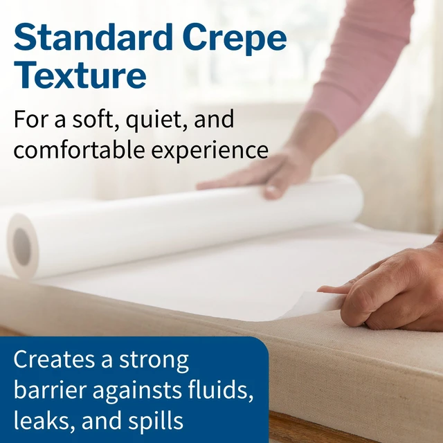 Alt view image 3 of 7 - Medical Exam Table Paper Rolls, Crepe, 21 in x 125 ft, 12 Rolls Diaper Changing, Nursing, Chiropractor, Patternmaking, Tracing
