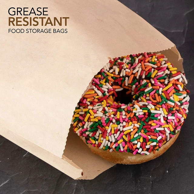 Alt view image 4 of 6 - Kraft Brown Sandwich Bags (800 Pack) - Microwavable Unbleached Natural Kraft Paper Bags - Food Grade Grease Resistant Bags for Pastries, Cookies, Snacks - Biodegradable