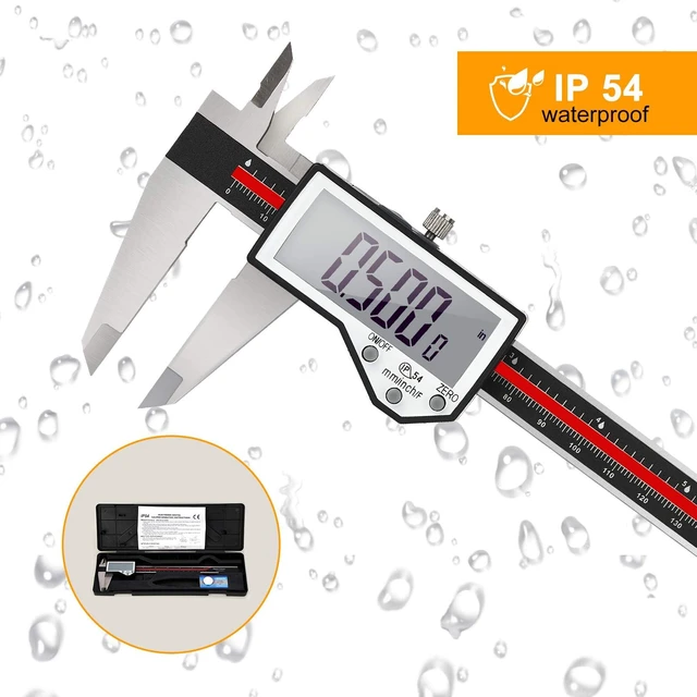 Alt view image 6 of 7 - Digital Caliper, 8" Caliper Measuring Tool Extreme Accuracy Waterproof Electronic Vernier Caliper Industrial Stainless Steel Digital, Durable Measuring Tool with Large LCD Screen