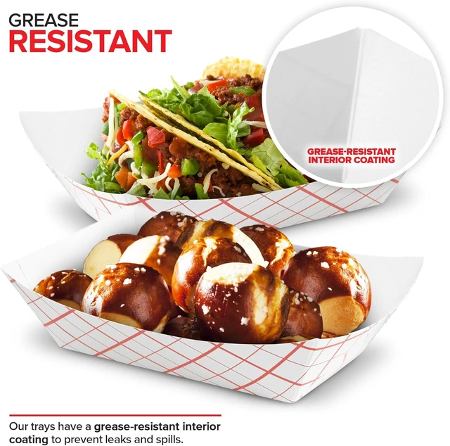 Alt view image 3 of 6 - Paper Food Boats (500 Pack) 1 lb Disposable Red & White Checkered Serving Trays for Concession Items, Nachos & Condiments