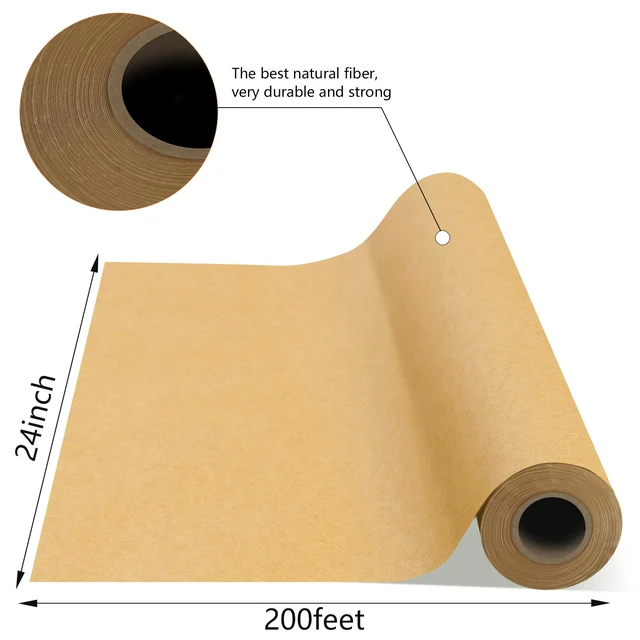 Alt view image 2 of 7 - 24 x 200 Brown Butcher Paper Roll for Smoking Meat, BBQ, Grilling Unbleached, uncoated & unwaxed, made from premium virgin pulp, durable, ideal for wrapping, packaging, craft