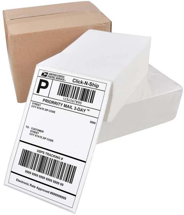 Main image of L Liked 1000 4x6 Thermal Shipping Labels, Perforated, Commercial Grade 4x6 Shipping Labels, BPA Free, Blue Back, Strong Adhesive, Compatible with Zebra & Rollo Printer