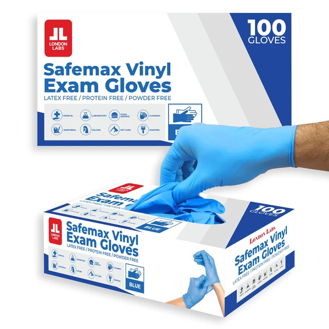Main image of Synthetic Vinyl Exam Gloves Powder-Free, Latex-Free, Disposable, Ultra-strong, Food Safe, Healthcare, Cleaning