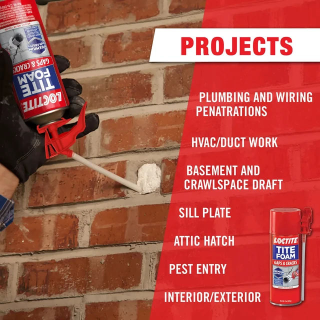 Alt view image 3 of 7 - Tite Foam Gaps & Cracks, Bright White Insulating Foam Sealant, 12 oz Can, Pack of 3