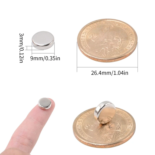 Alt view image 2 of 7 - 100 Pcs Neodymium Disc 9mm x 3mm