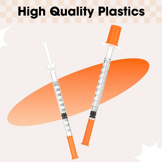 Alt view image 4 of 7 - 1ml Syringe with Cap, 30G 13/25" 1cc Syringes, Pack of 100 Disposable Individual Package
