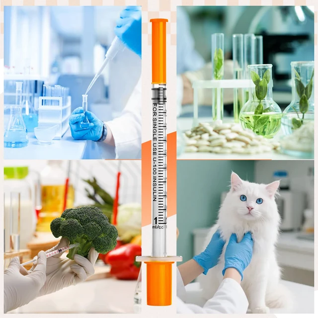 Alt view image 7 of 7 - 1ml Syringe with Cap, 30G 13/25" 1cc Syringes, Pack of 100 Disposable Individual Package