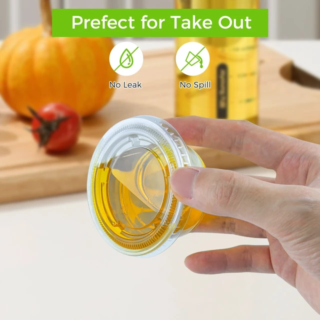 Alt view image 4 of 7 - 360 Set 3.25 oz Jello Shot Cups with Lids Sturdy & Food Safe Disposable Plastic Portion Condiment Dipping Sauce Cups, Small Containers for Salad Dressing